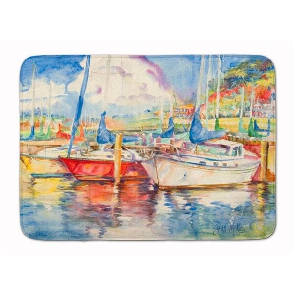 Carolines Treasures Carolines Treasures JMK1034RUG Three Boats Sailboats Machine Washable Memory Foam Mat JMK1034RUG - main